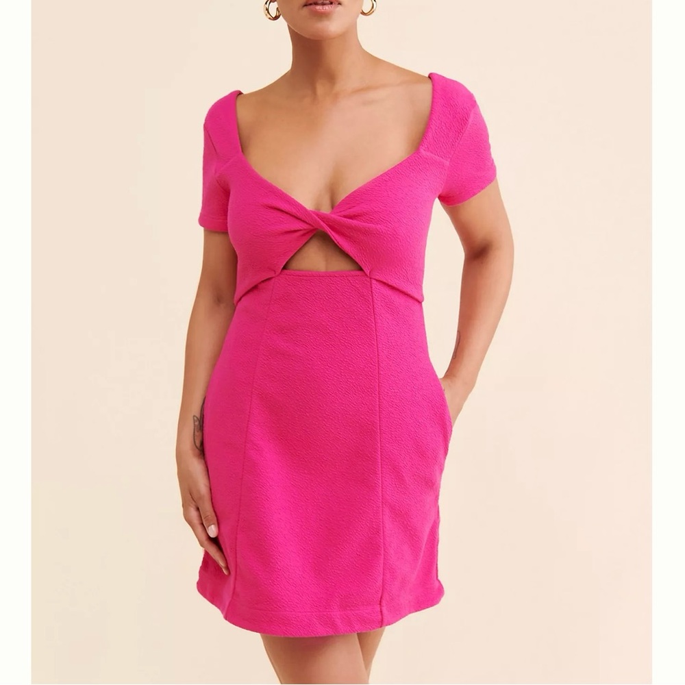 Anthropologie Maeve Cut-Out Pink Mini Dress
